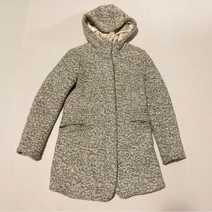 Reitmans Grey Tweed Wool Blend Hooded Coat Size XS